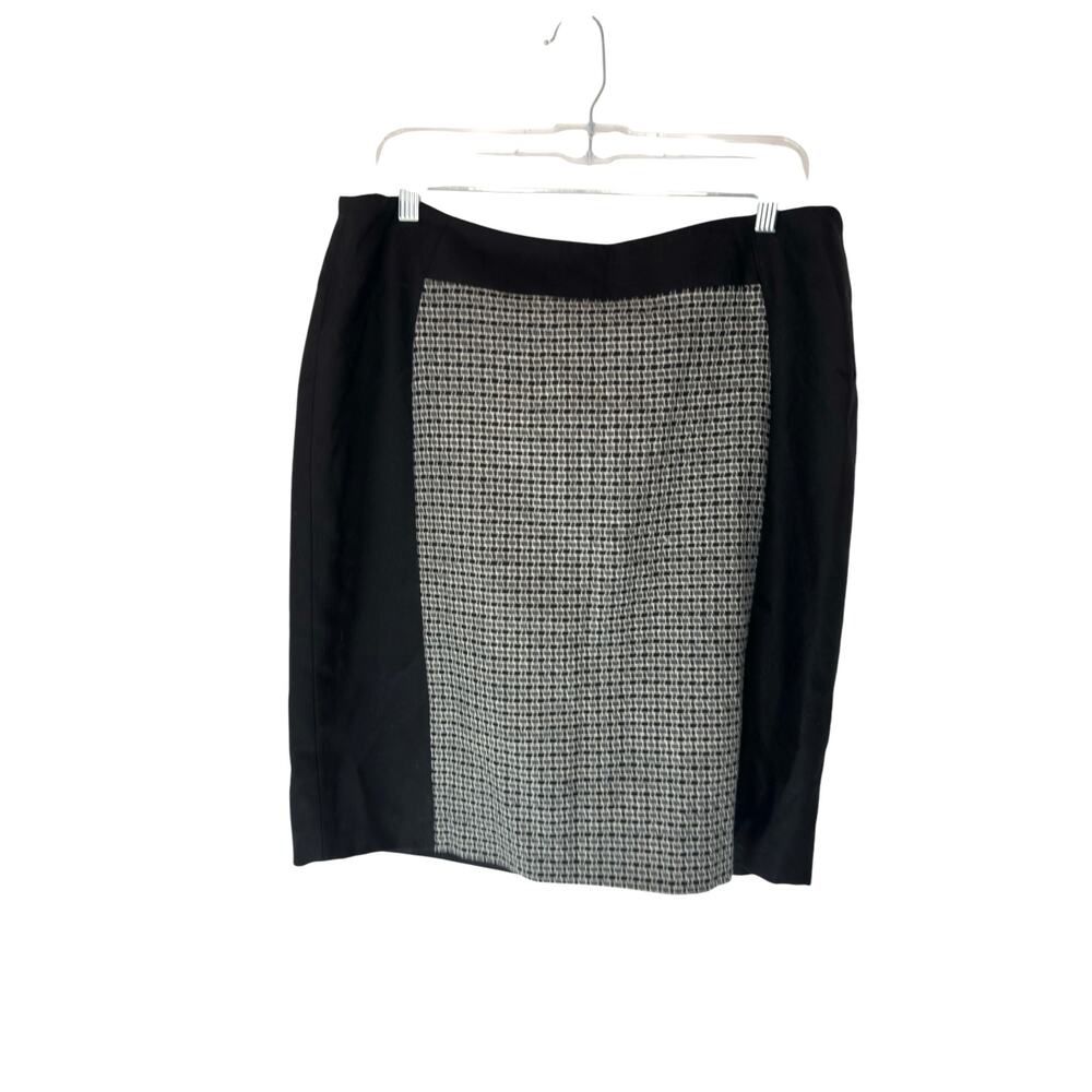 Boden Skirt Black Embroidered Wool Office Work Career Straight Pencil Size 12‎